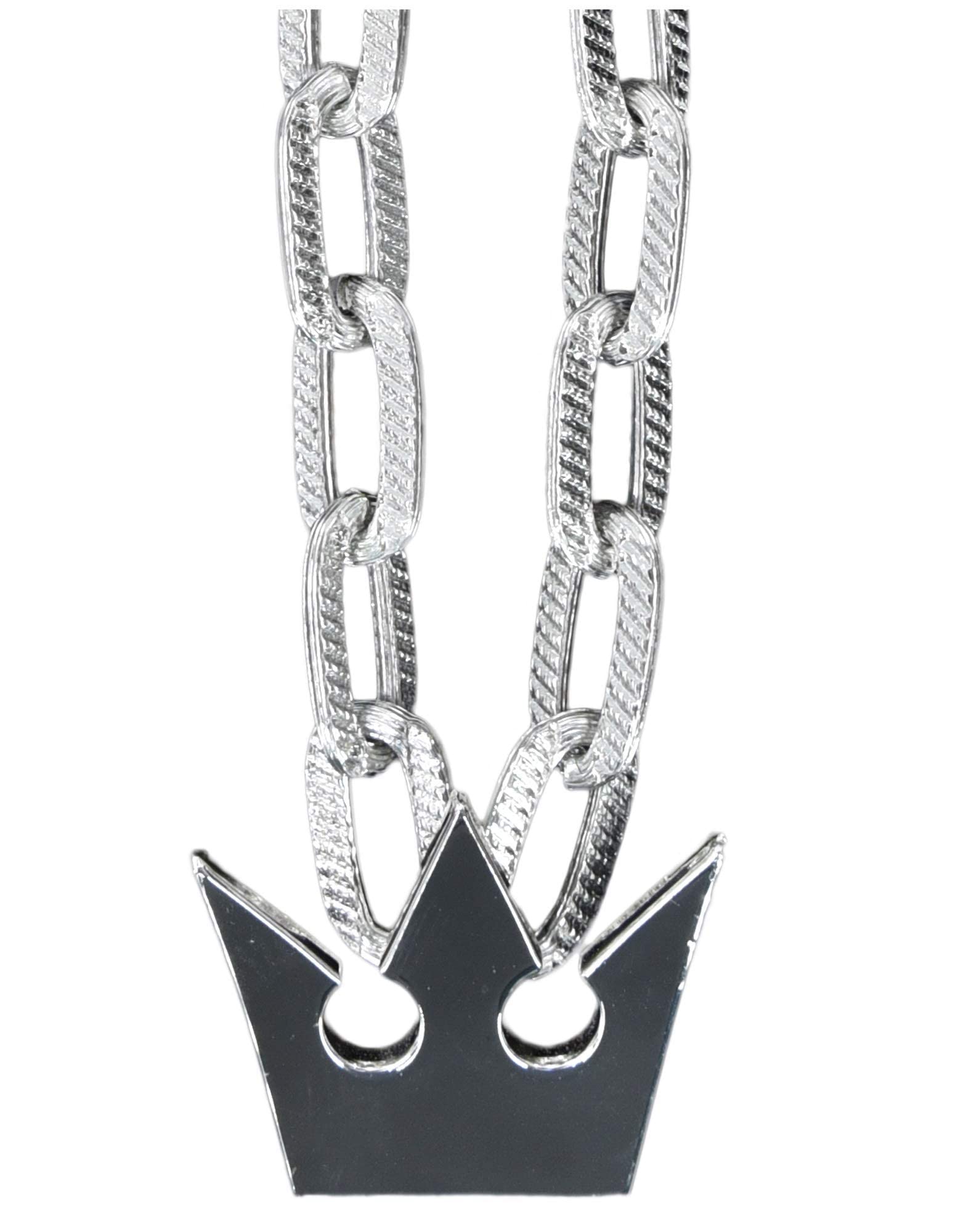 DAZCOS Necklace with Thick Chain Crown Pendant for Halloween Cosplay Costume