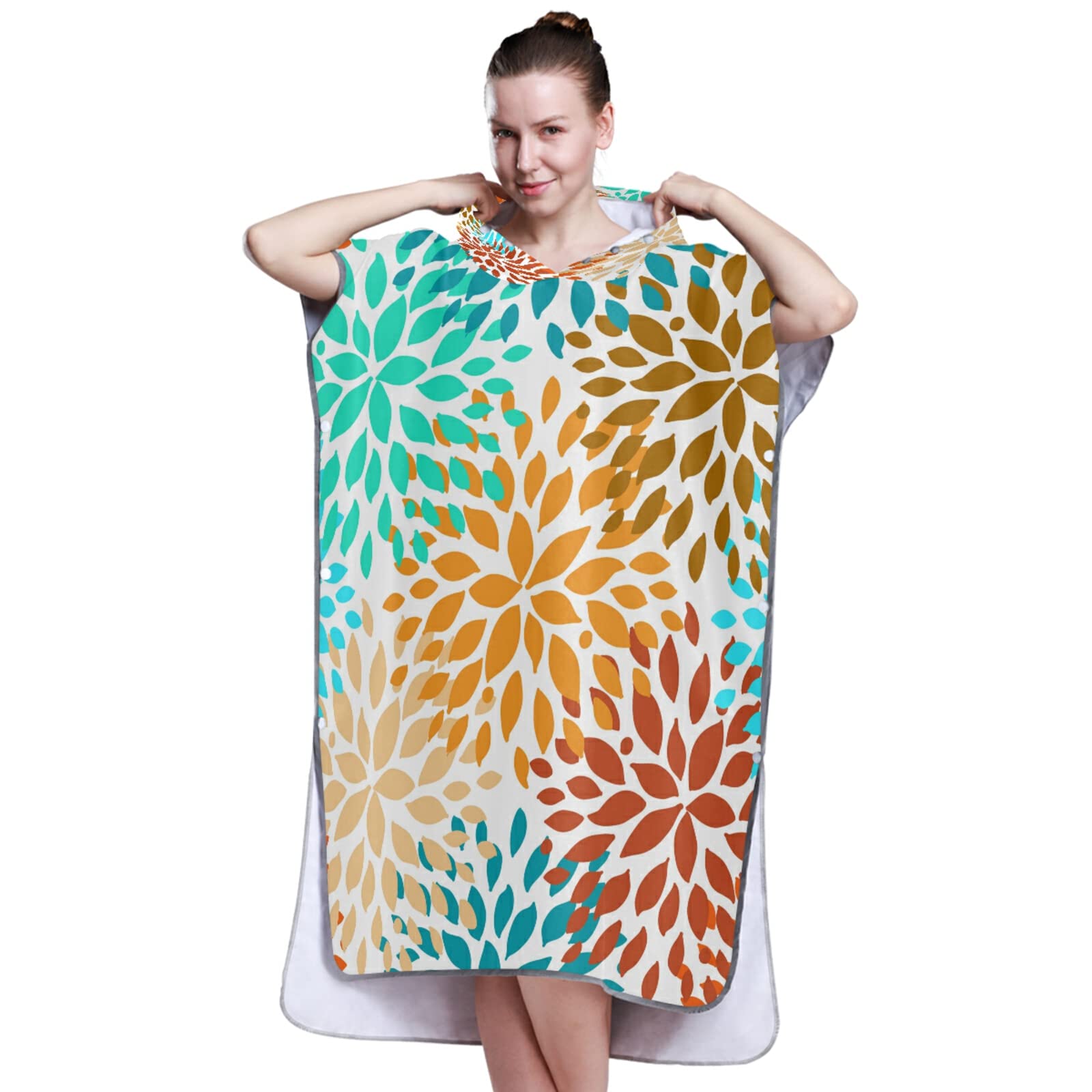 Surf-Poncho für Erwachsene, nahtlos, von Hand gezeichnet, für Frühling oder Sommer, mit Kapuze und Tasche, schnell trocknend, Mikrofaser-Handtuch für Badezimmer, Strand im Freien