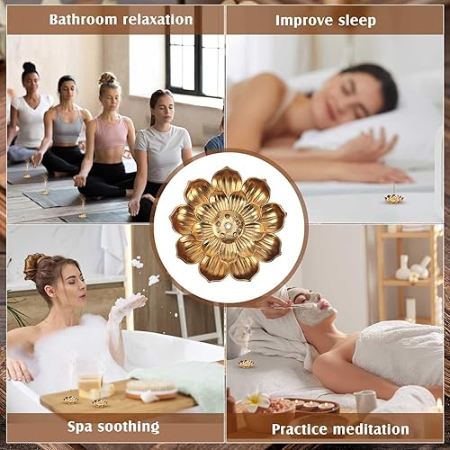 Miniatura 4 de Layhit 60 soportes de incienso a granel de 2.16 pulgadas/2.2 in, regalos de devolución para Pooja Navratri Gold Lotus Varillas de incienso, varilla