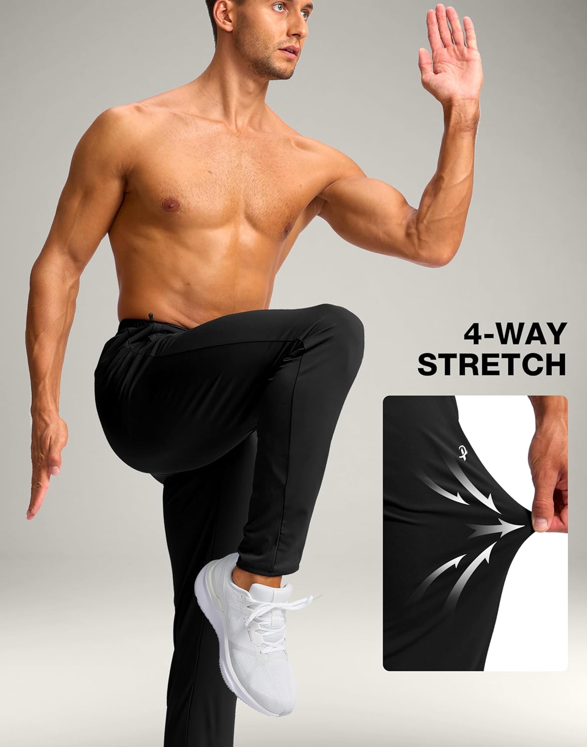 Pudolla 32"/34"/36"/38" Inseam Men's Tall Sweatpants with Zipper Pockets Lightweight Joggers for Athletic Workout Casual - Image 4