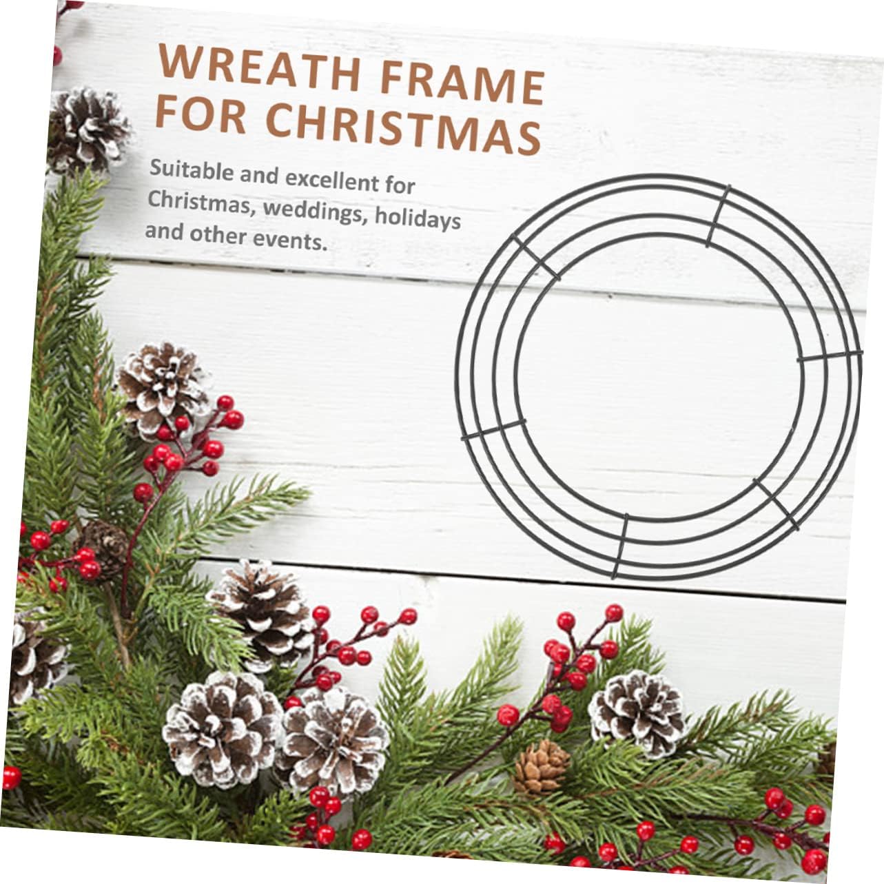 10Pcs Round Wreath Rings for DIY Flower Arrangements Iron Frames Sturdy Base for Christmas Easter Indoor Outdoor Decor