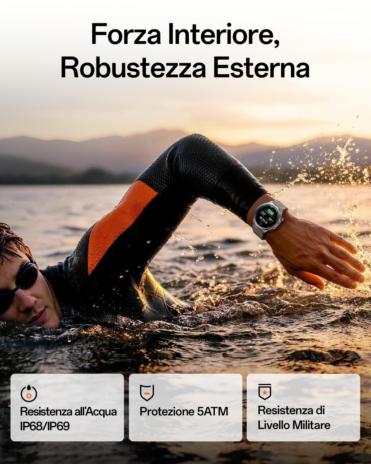 OPPO Watch X3 Smartwatch, Lega Titanio Ultra-Leggera, Batteria Doppio Chip 16 Giorni, AMOLED 1,5" 3000 Nits, ECG e Check Salute 60s, 100+ Sport, 5ATM IP69, Google Gemini, Misty Titanium