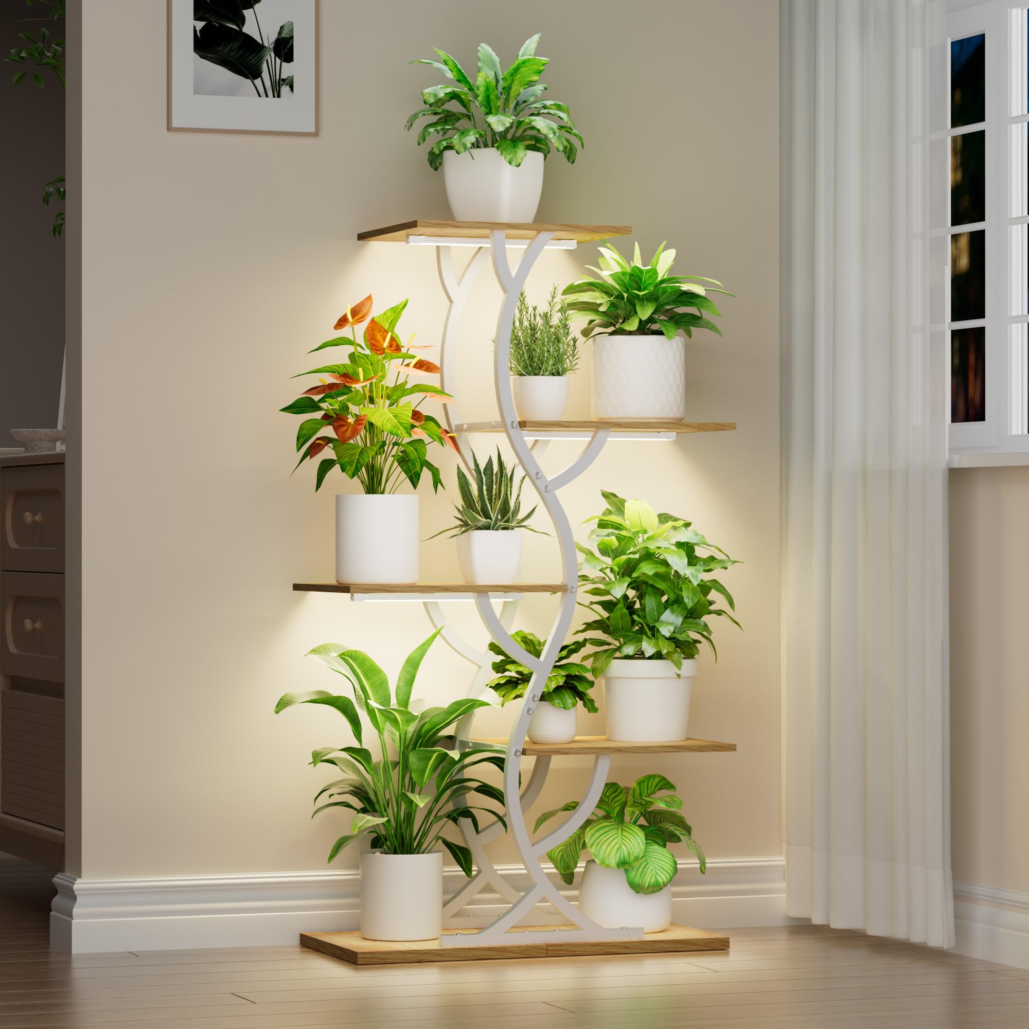 EVAWOO 44 Curved 5-Tier Plant Stand