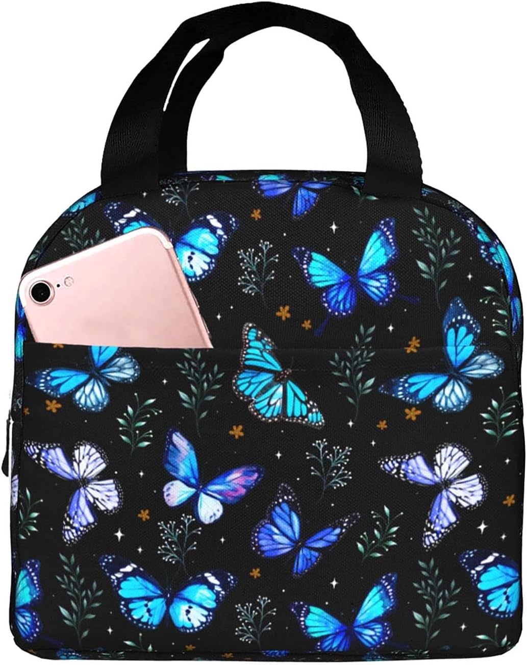 Butterflies Lunch Box for Men Insulated Lunch Bag Women Cute Lunch Bags for Women Adults Cooler Tote Bag for Work Picnic Gifts