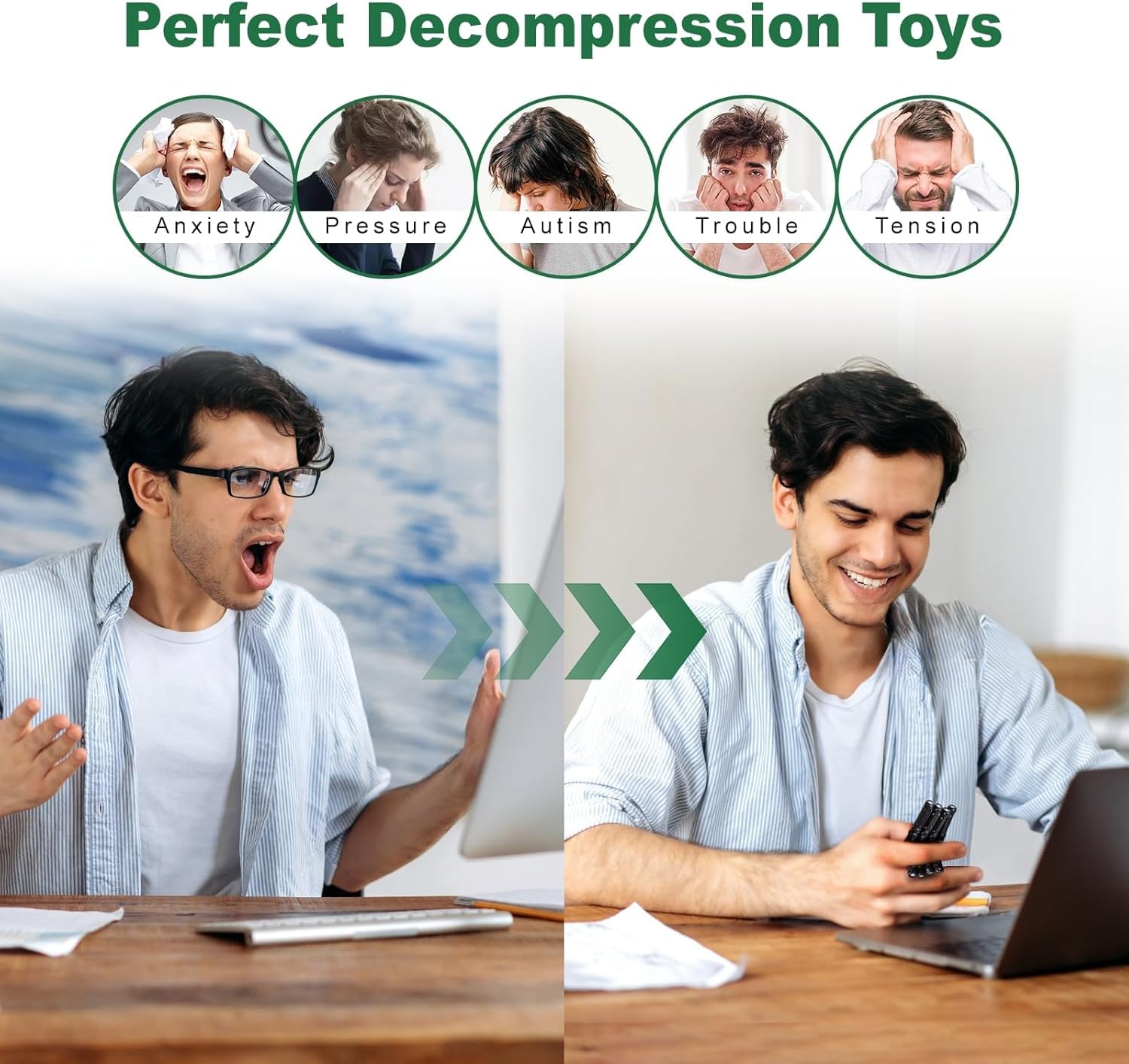 Echehi Magnete Fidget Toys - 2 Stück Anti-Stress Spielzeug - Rot & Schwarz - Tragbar Mit Schlüsselring