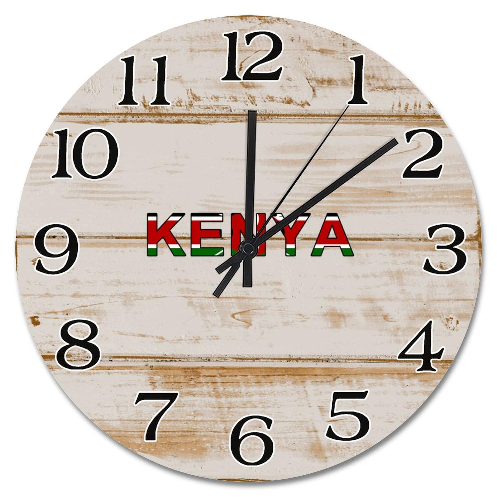Horloge murale Kenya silencieuse 38 cm anti tic-tac pour grand mur