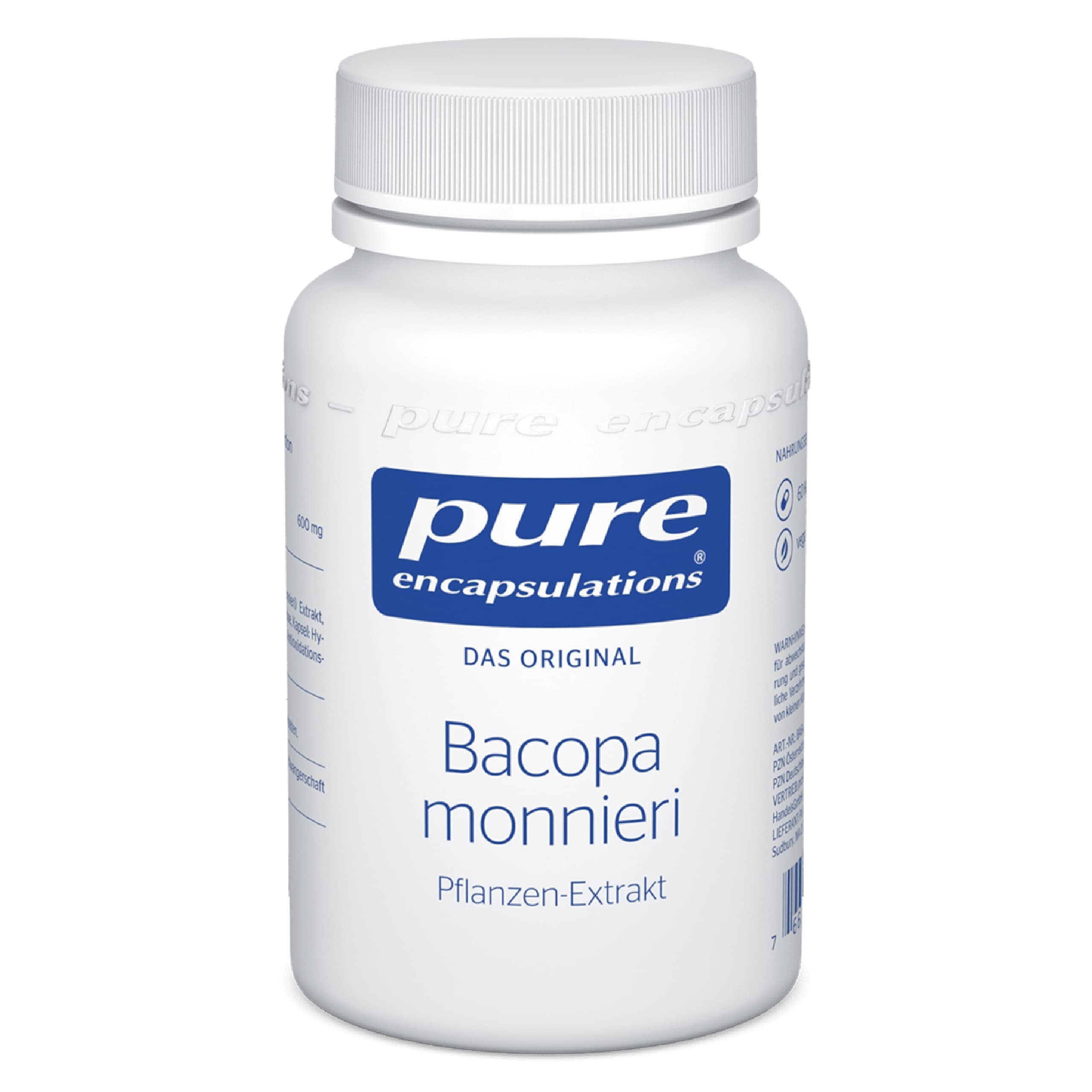Pure Encapsulations - Bacopa Monnieri Kapseln – Pflanzen-Extrakt, Standardisiert auf 20% Bacoside – 60 Kapseln
