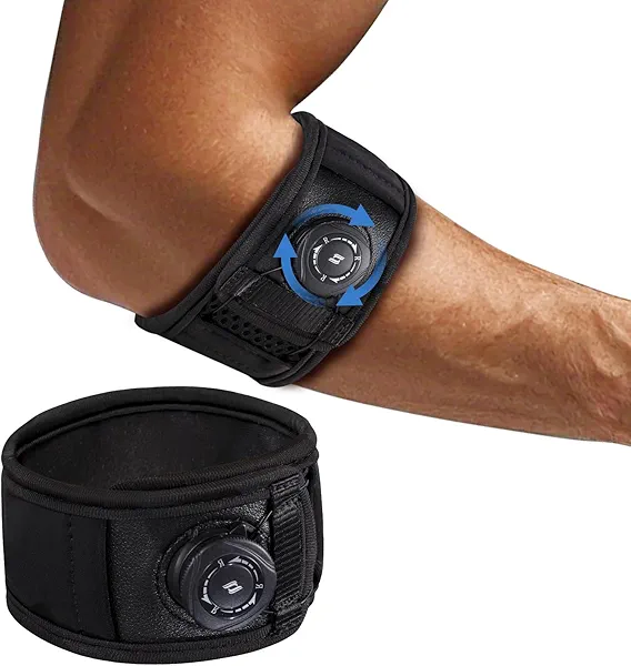 Tennis Elbow Brace for Men & Women (XL for Larger Arms Only), Elbow Brace for Tendonitis and Tennis Elbow and Golfer's Elbow, Adjustable Elbow Strap (Black, XL)
