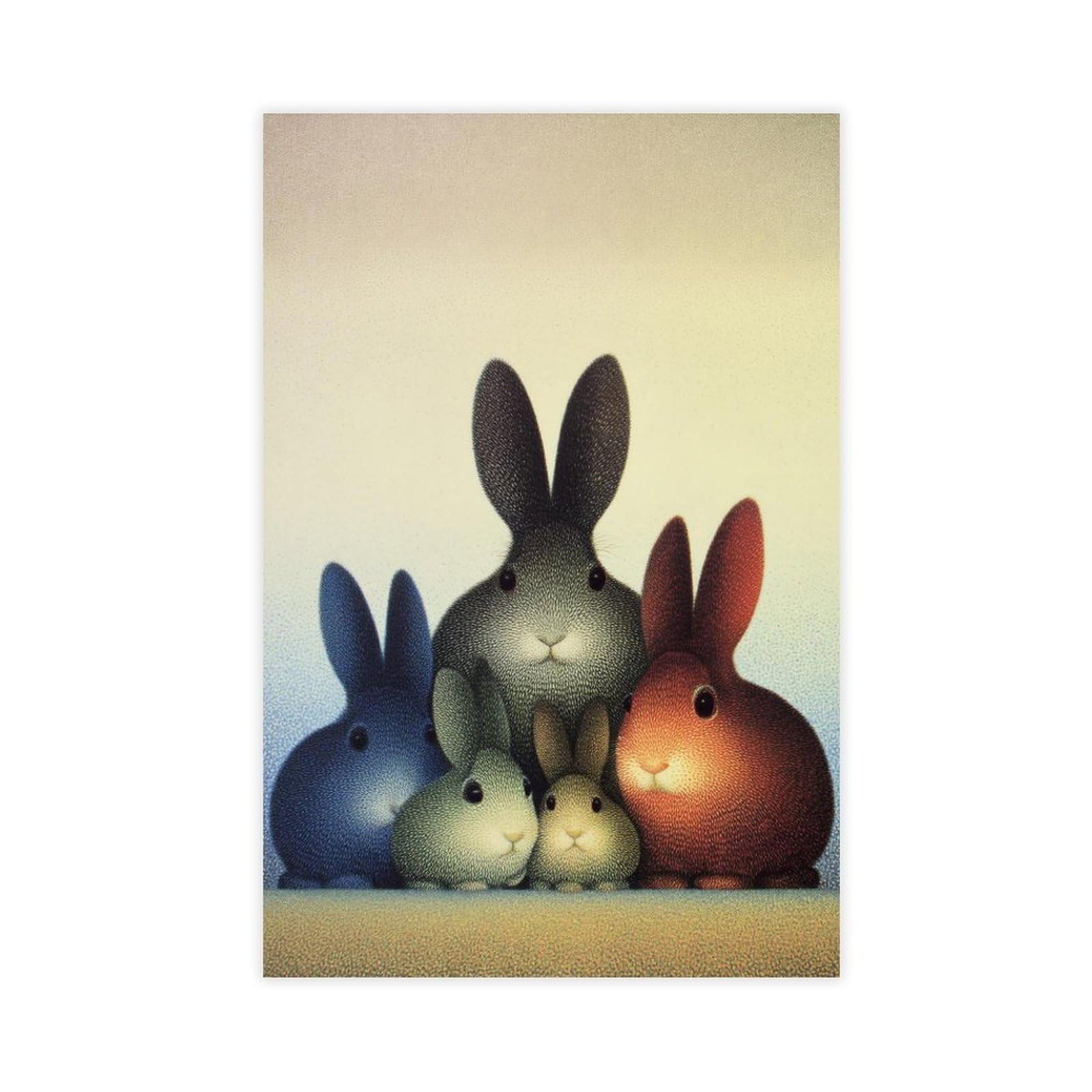 MRYCQ Pastel Bunnies Poster Canvas Poster for Bedroom Decor Gift