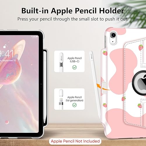 Vista 13 de Fintie Funda giratoria para iPad (A16) de 11ª generación de 11 pulgadas (2025), iPad de 10.9 pulgadas (2022) – [Soporte para lápiz integrado] Funda