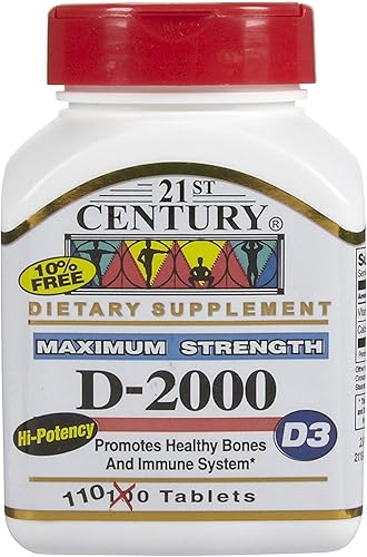 21st Century Vitamina D-2000 Comprimidos - 110 ct, paquete de 3