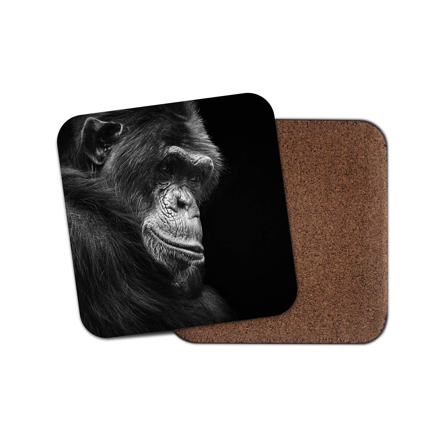 Destination Vinyl Ltd Multicolor 1 X Chimpanzee Coaster - Gorilla Monkey Ape Chimp Wild Animals #15875