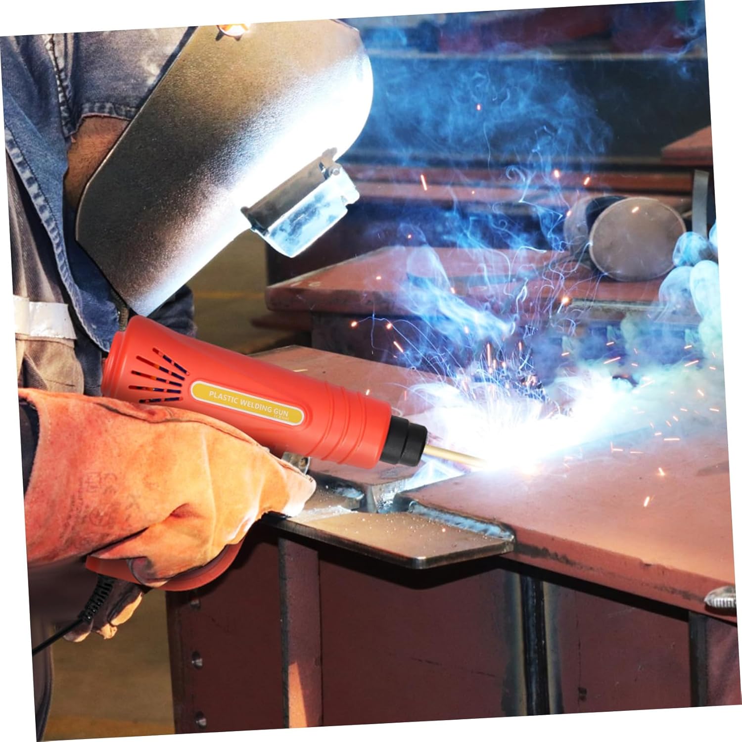 Zerodeko High Power Efficiency Portable Welding Gun Handheld Plastic Soldering Machine Safety Features for Car Repair