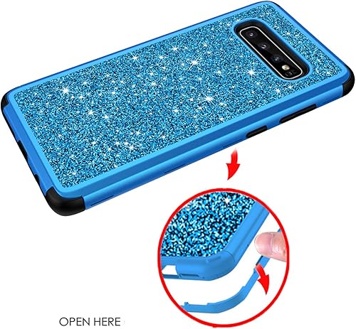 Miniatura 4 de Asuwish Phone Case for Samsung Galaxy S10 Plus Cell Luxury Cover Hybrid Rugged Bling Glitter Shockproof Full Body Hard Heavy Duty Slim Accessories