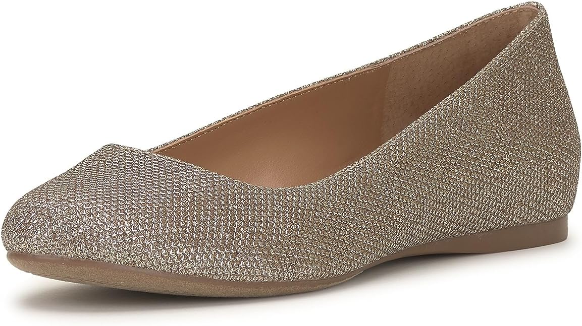 Jessica Simpson Women's Mareike Ballet Flat, Gold, 12
