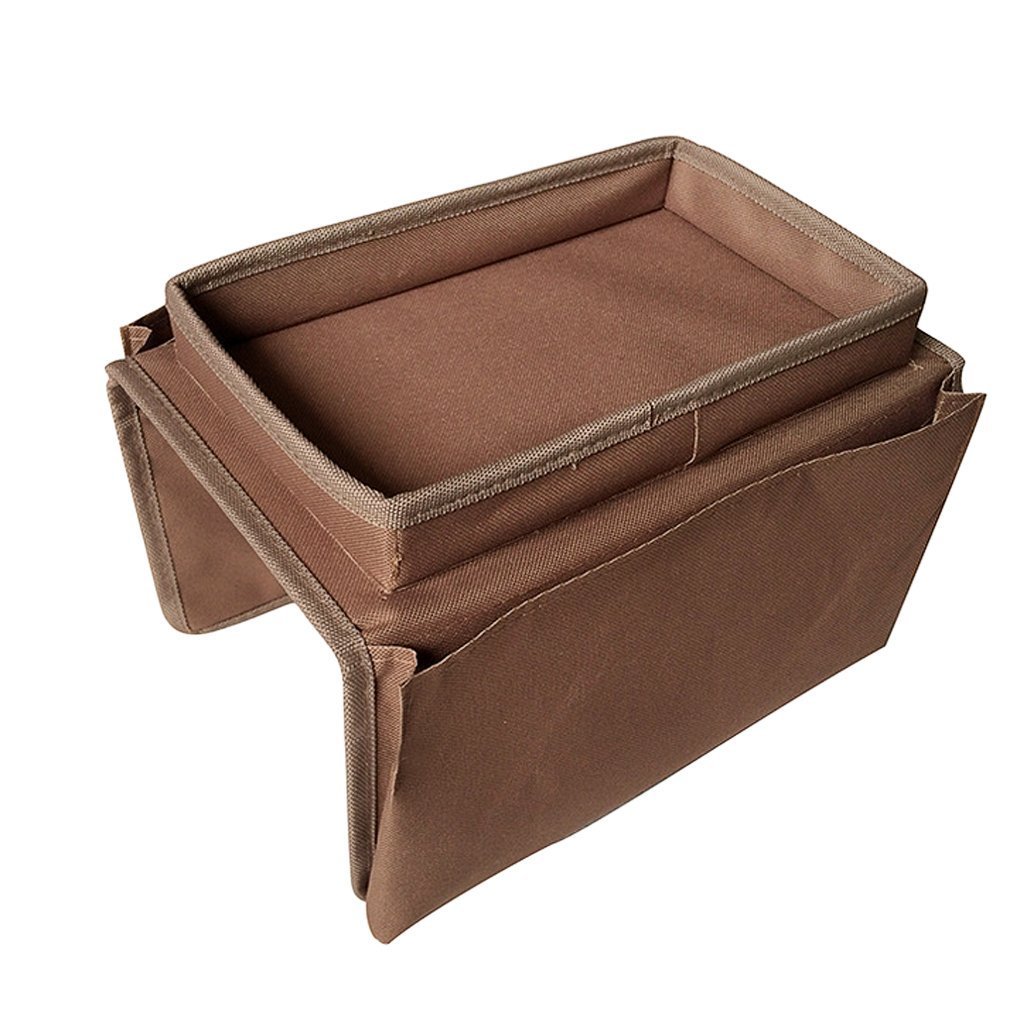 Sofa Armrest Organiser With Cup Holder Tray 6 Pockets Tv Remote