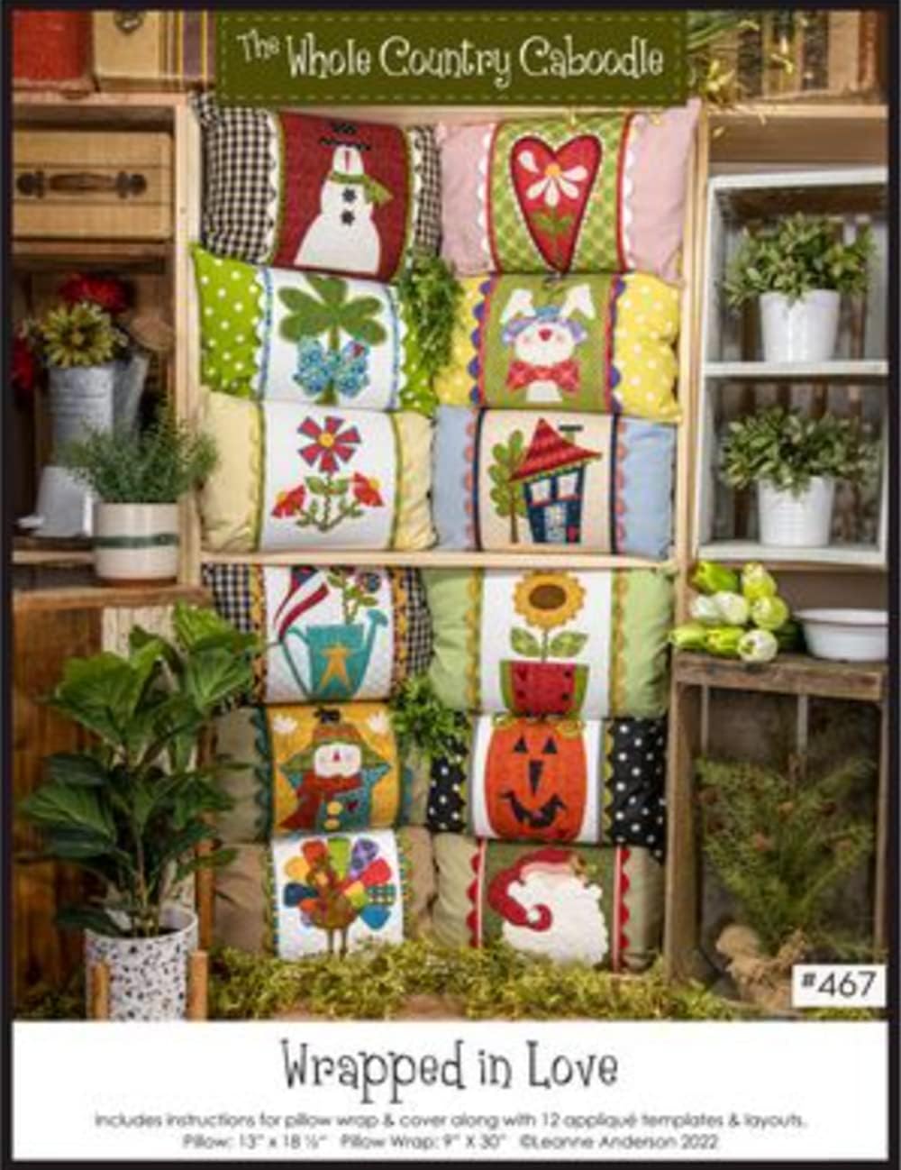 Love Pillow Wrap Pattern, Multi, 13" x 19"