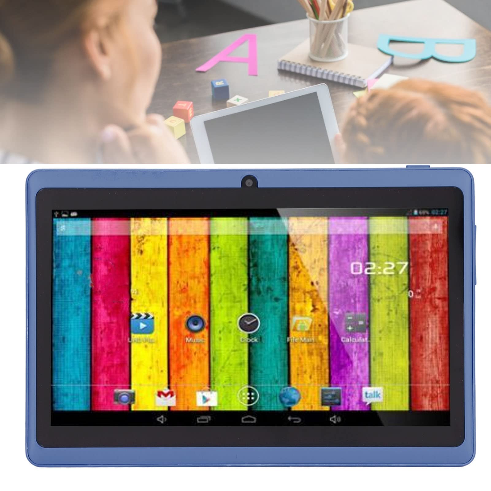 Tablet da 7 Pollici, per Bambini CPU Quad Protezione per Gli Occhi Tablet per Bambini con Supporto Rom da 8 GB WiFi Doppia Fotocamera per Giochi, Disegni, Film (#2)