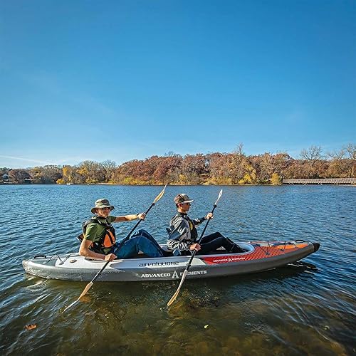 Vista 10 de Advanced Elements - Kayak inflable en tándem AirVolution2™ con puntada y bolsa de transporte Azul