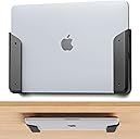 ELETIUO Wall & Under Desk Laptop Mount Holder with Adhesive & Screws in,1.02"/ 26 mm Thick,Anti-Scratch Pads,Universal for MacBooks,Surface,Keyboards,Tablets,Switch &More