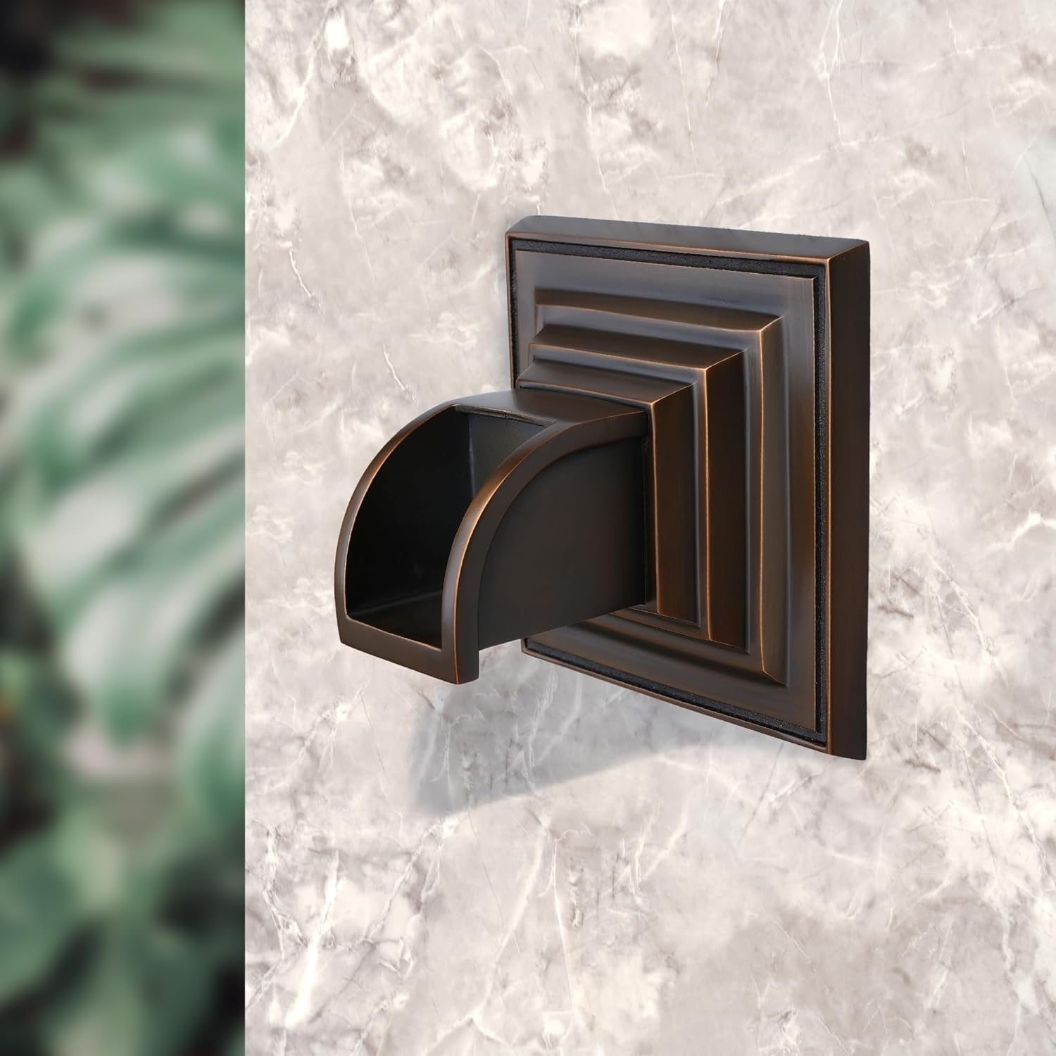 Solid Brass Waterfall Spout Scupper Made Exquisite Handcrafted, Water Fountain Spillway Luxury Landscape Decor for Pools, Ponds, Water Walls (4.76 inch)