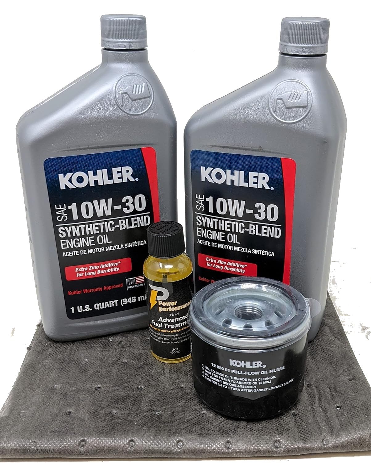 KohlerGenuine 12 050 01-S Oil Change Kit w/Oil Pad and 10W-30 Oil