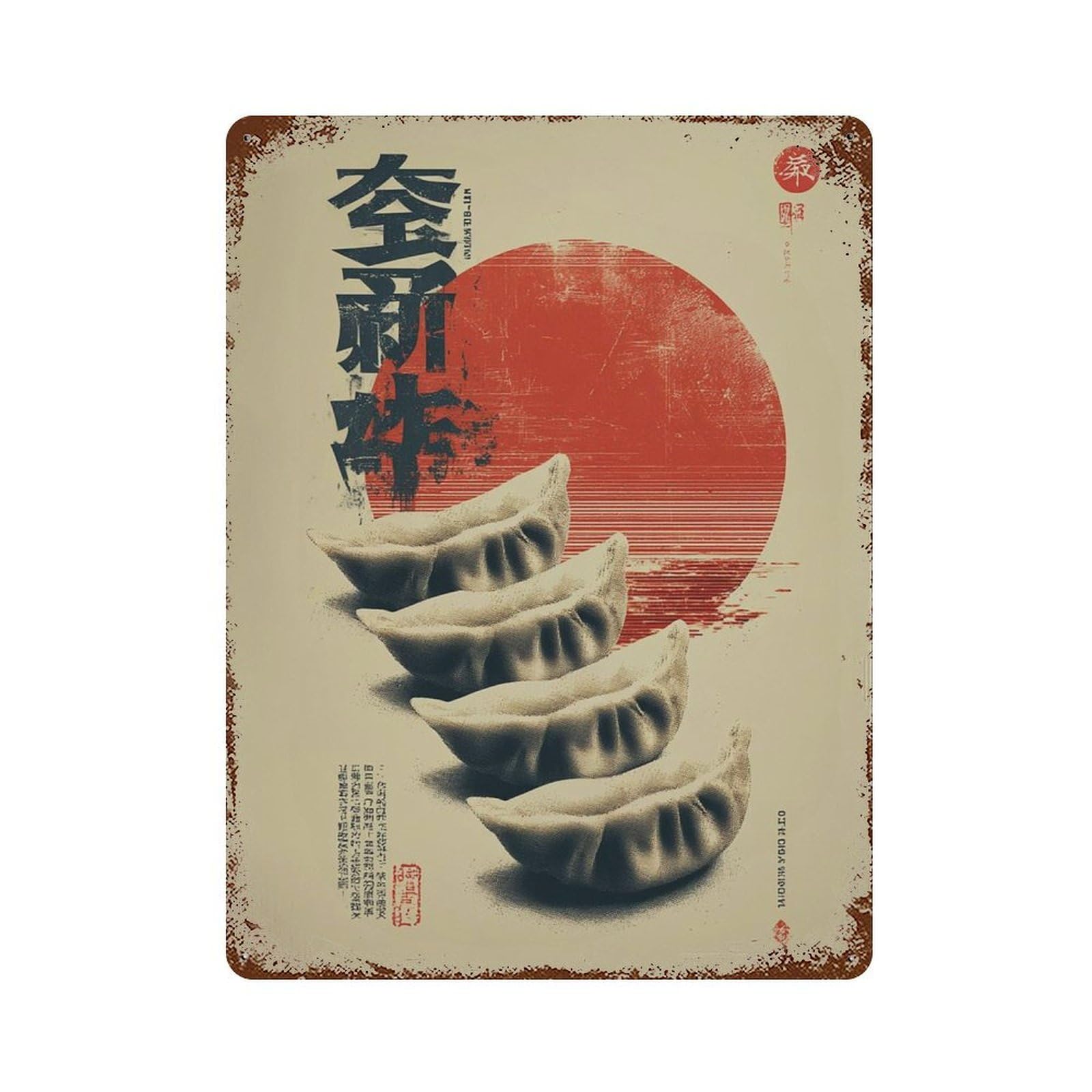 xiaoxiaoshen Japanese Dumpling Ukiyo Wall Decor Art Metal Tin Poster Modern Home Decor Art Home Bar Shop Decorations Vintage Sign 40x30cm