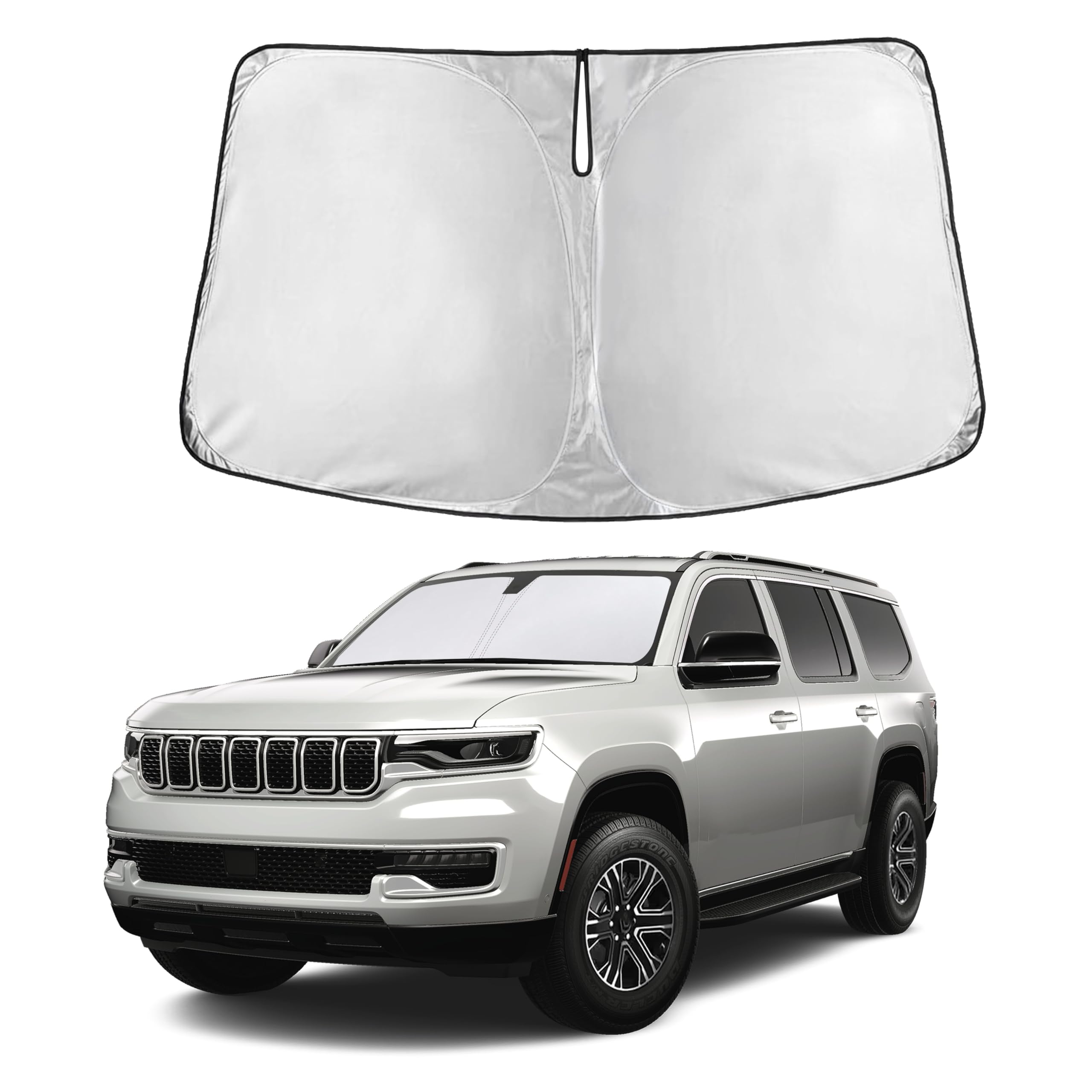 Autovir Windshields Sun Shade Fit for 2022-2023 2024 2025 Jeep Wagoneer