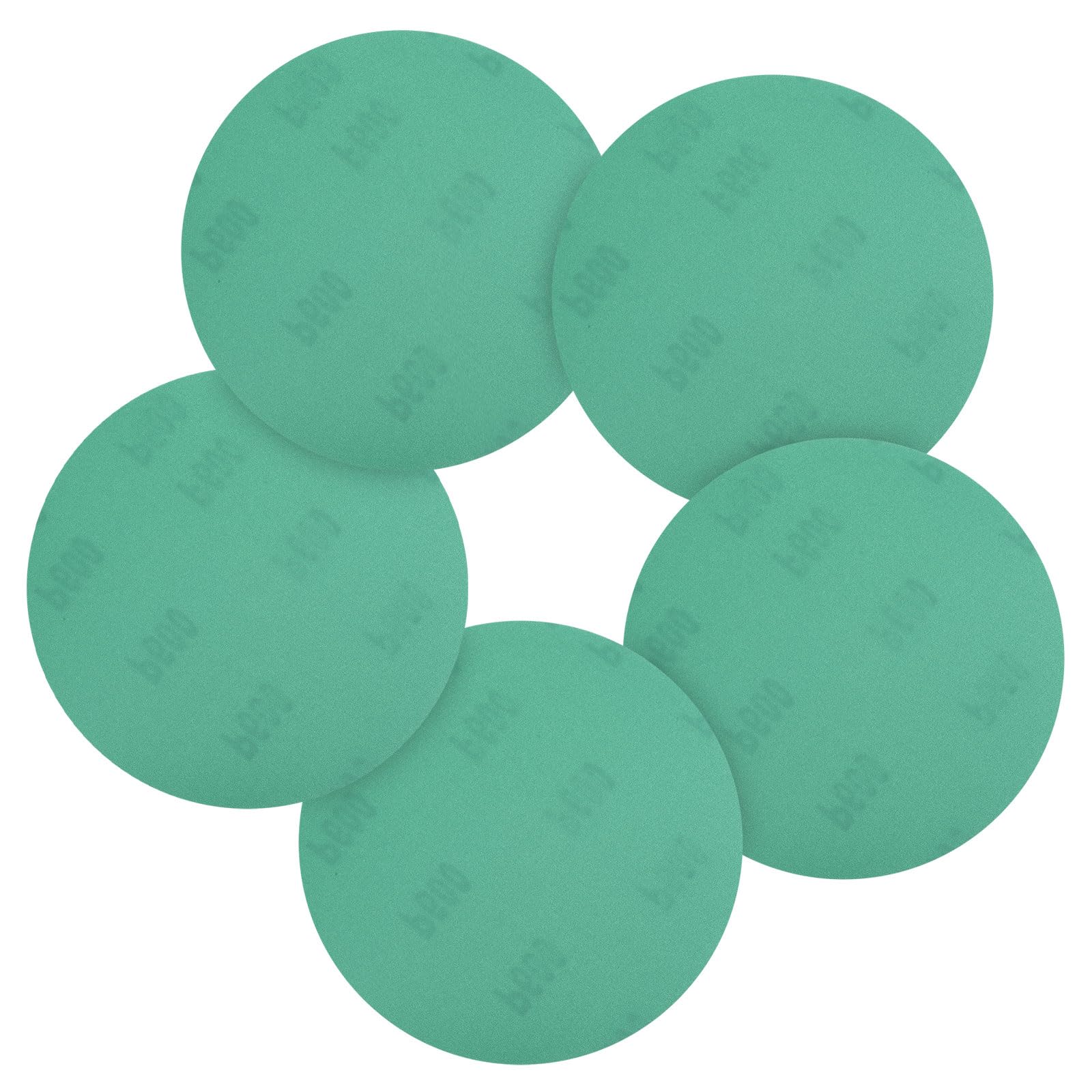 CoCud 25 Pcs 152 mm Sanding Disc 600 Grit Round Hook and Loop Sandpaper Fit for Metal Wood Automotive Boat Building Grinding and Polishing, Green