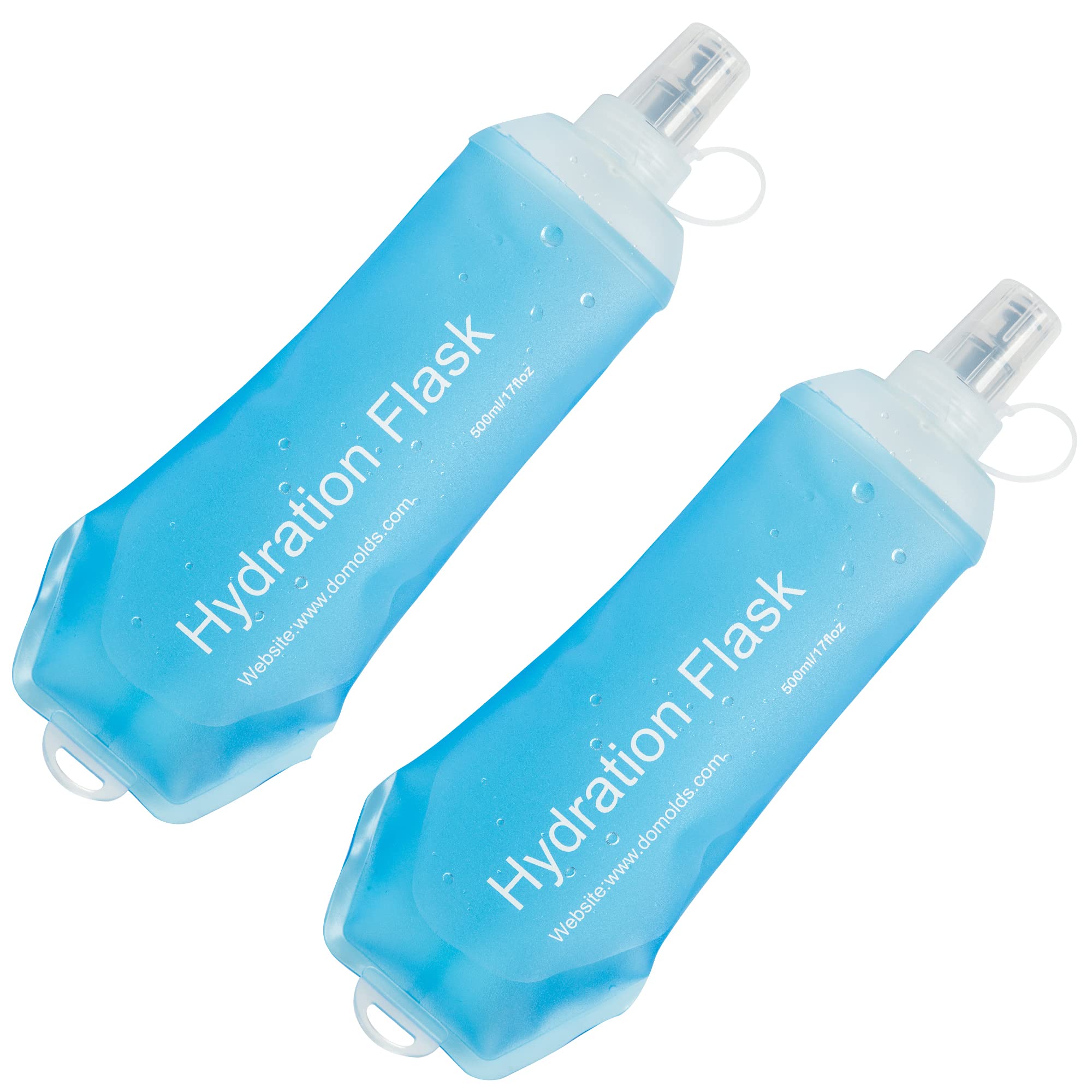 AXENSoft Flask, TPU Foldable Running Hydration Flask, Soft Collapsible Water Bottle for Hydration Pack Cycling Marathon Running Hiking