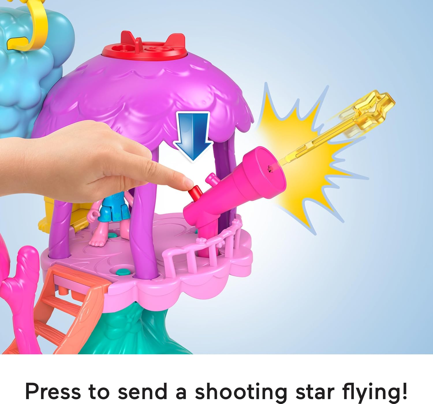 Fisher-Price Imaginext DreamWorks Trolls Toy Lights & Sounds Rainbow Treehouse Playset & Poppy Figure for Pretend Play Preschool Kids Ages 3+ Years