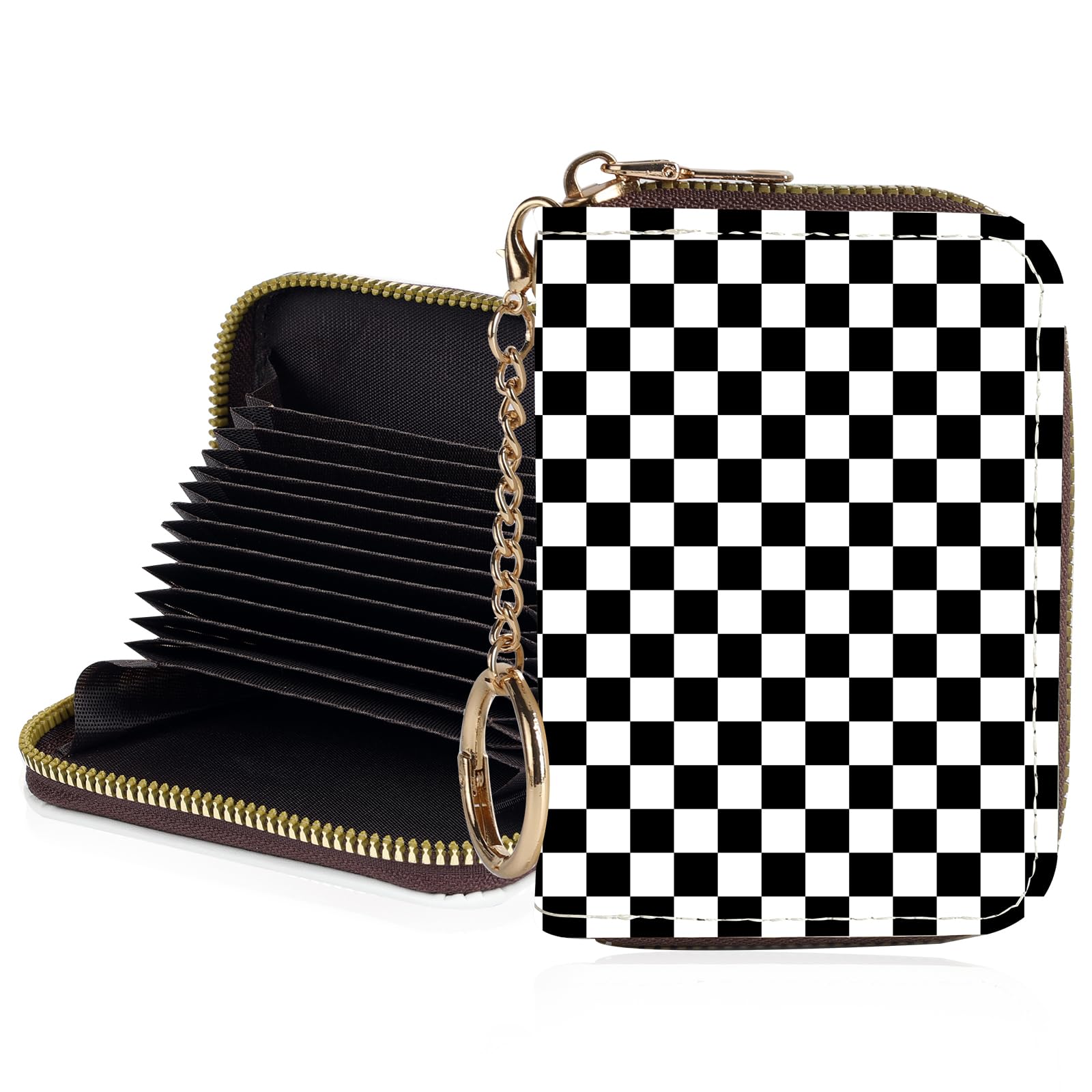 Luoycxy Credit Card Holder for Women,Small Rfid Wallet with Keychain Zipper,Cute PU Leather Card Case Wallet，Accordion Credit Card Wallets Gift,