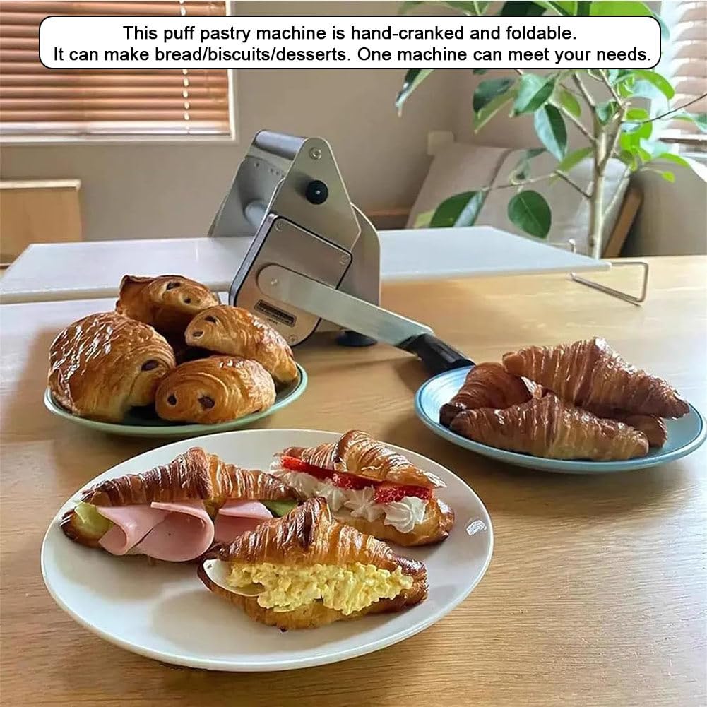 Sfogliatrice Manuale Pieghevole, Macchina per Pizza in Acciaio Inox 30.5Cm/39.4Cm, Stendipasta da Tavolo, Spessore Regolabile,per Preparare Pasta Sfoglia per Pasticceria,RS101