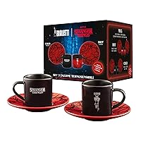 Bialetti Set 2 Tazzine con Piattini Stranger Things, Termo Sensibili