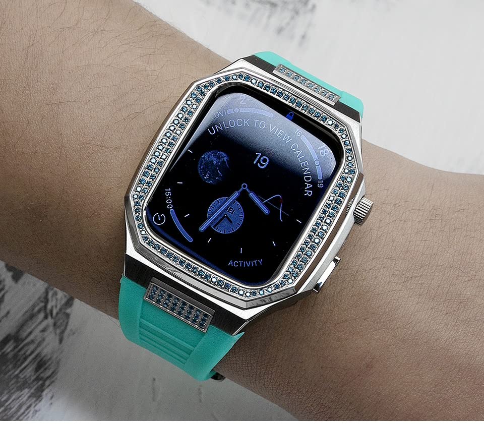 Kit modification Apple Watch 7 45mm 44mm coque acier bracelet - 3
