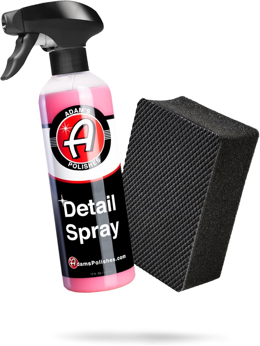 Detail Spray & Clay Block Kit- Reusable Hybrid Clay Bar Sponge that Removes Embedded Residues Like Brake Dust, Paint Overspray, & Industrial Fallout from Your Car, Truck, Van, or RV