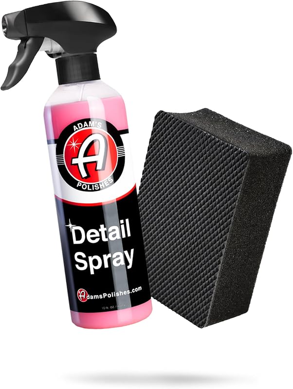 Detail Spray & Clay Block Kit- Reusable Hybrid Clay Bar Sponge that Removes Embedded Residues Like Brake Dust, Paint Overspray, & Industrial Fallout from Your Car, Truck, Van, or RV