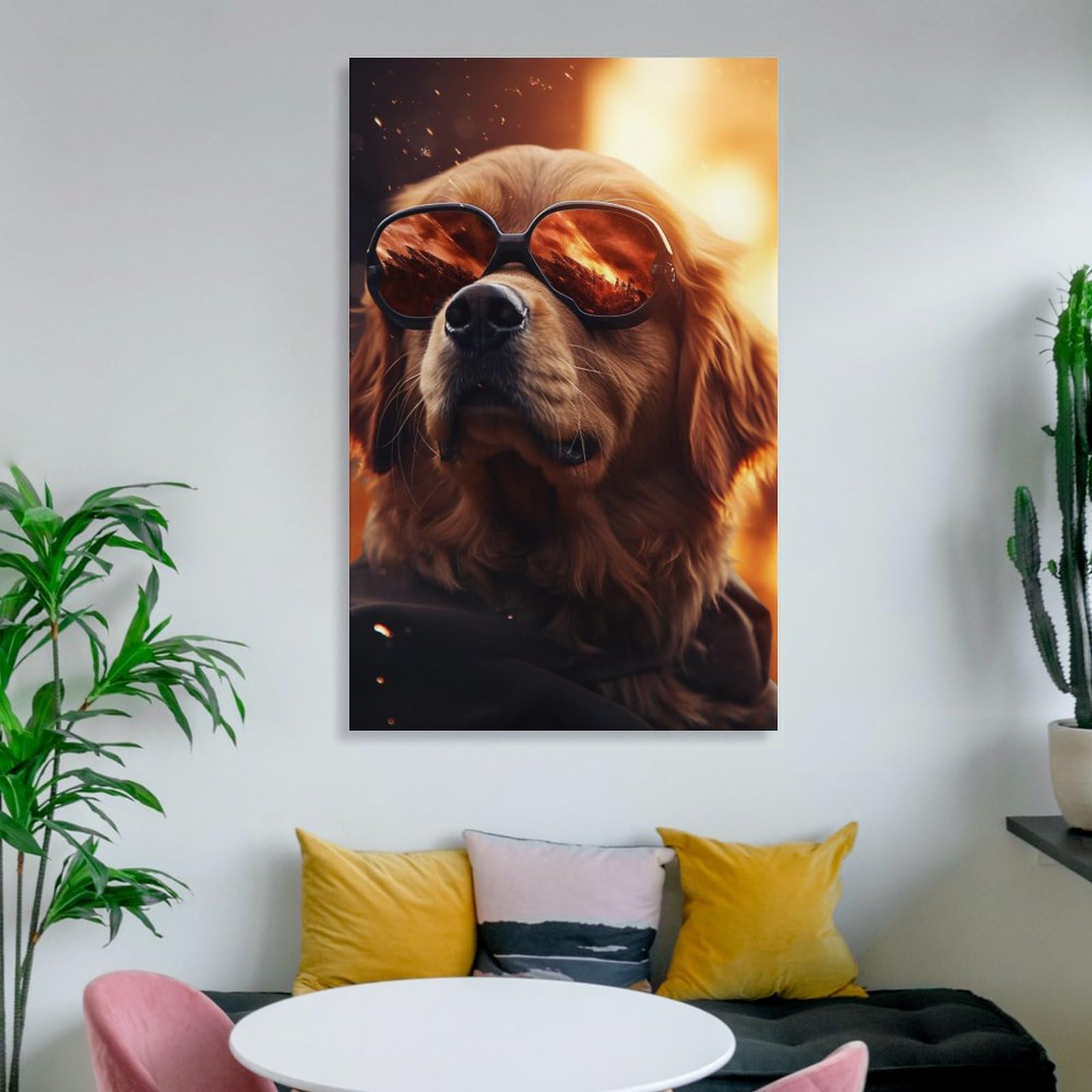 Abstract Canvas Poster Grappige Art Hond Hoofd Van Portret Schilderijen Parodie Dieren Kunstwerk Prints Foto 'S Voor Woonkamer Thuis 30x40 cm Frameloze