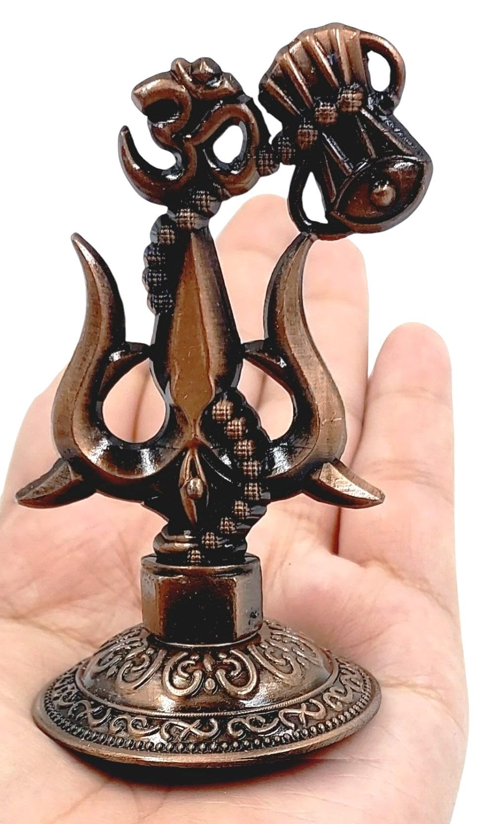 Swadeshi Desire Multicolor Shivji Trishul Damru And Aum Idol For Mandir, Shiva Idol Car Dashboard Decoration Items Statue Metal Showpiece For Pooja Room Home Decor
