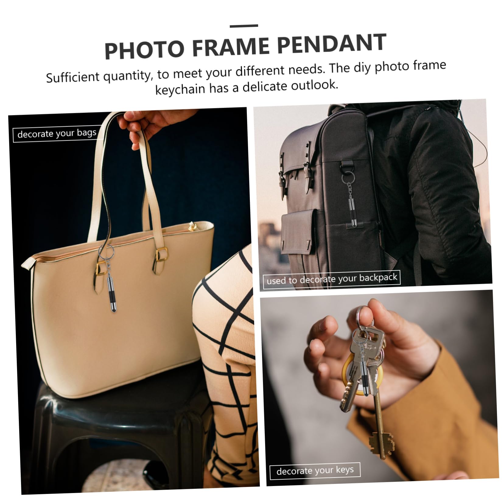 FUNOMOCYA 2pcs Key Chain Static Eliminator Keychain Key Ring Car Keychain Static Eliminator Stick Static Rods Keychain for Men Car Anti- Static Static Eliminator Purse Keychain Plastic Black