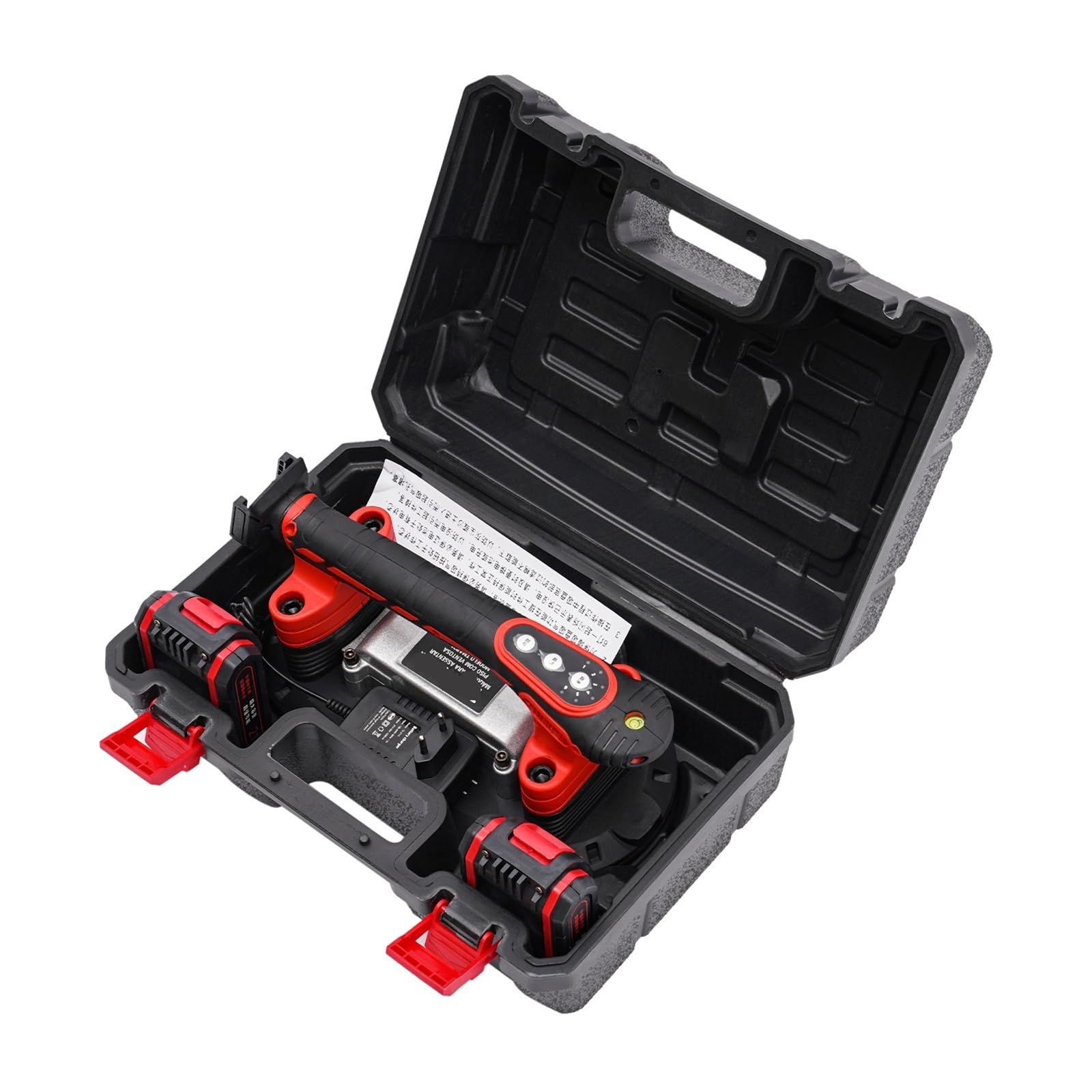Ventosa de vacío, Máquina de colocación baldosas cerámicas portátil con vibración, 21 V, 2000 mAh, Herramienta nivelación automática Dos baterías