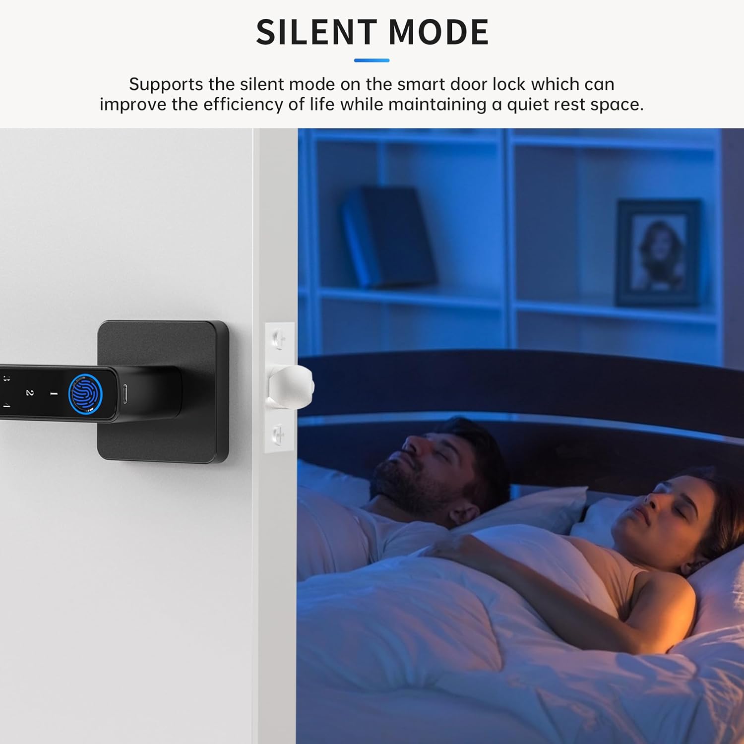 Fingerprint Door Lock-Smart Door knob, Biometric Door Lock, with App/Code/Backup Key/Fingerprint/IC Card, Keyless Entry Lock with Handle for Home Hotel Office Apartment Bedroom