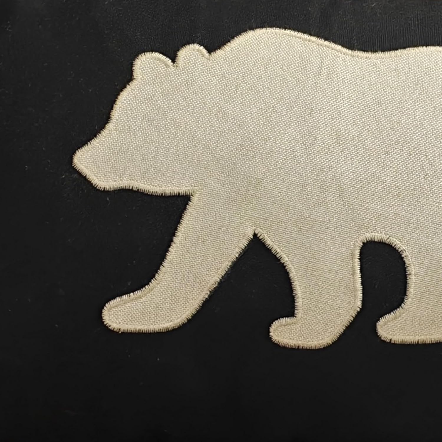 Lumbar Pillow Covers 12x20 Inches Bear Decorative Cotton Linen Throw Lumbar Waist Embroidered Cushions Covers for Couch Sofa Bedroom (Black) image 3
