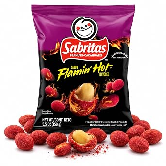 Sabritas Flamin Hot Flavored Coated Peanuts, Spicy Snack, 5.5 oz Pack of 1