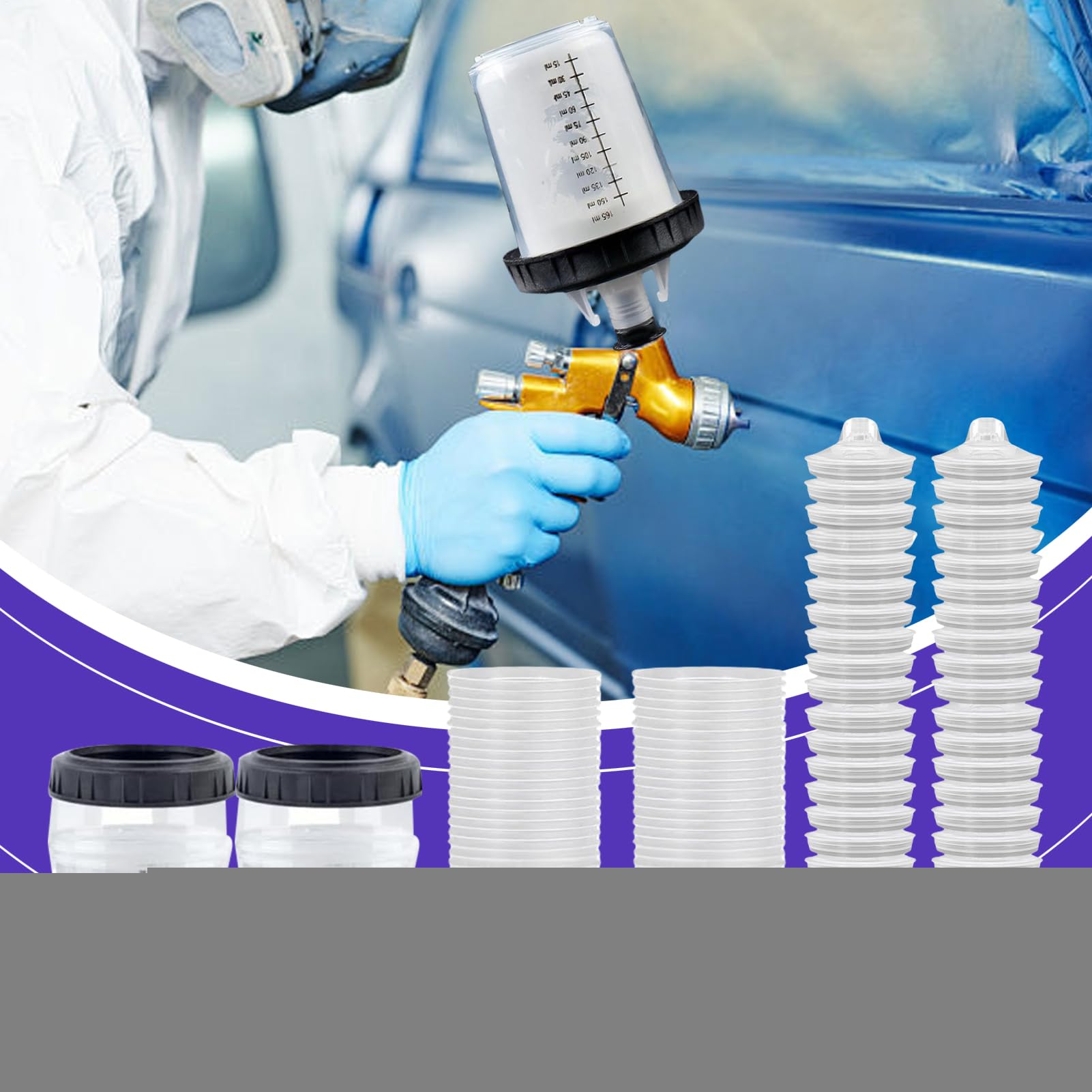 Tazas Medidoras De Pintura Vasos De Mezcla De Pintura Con Medición De 180 | Utensilios Multiusos Compactos para Manualidades Reparaciones Modificación de Muebles y Modelos