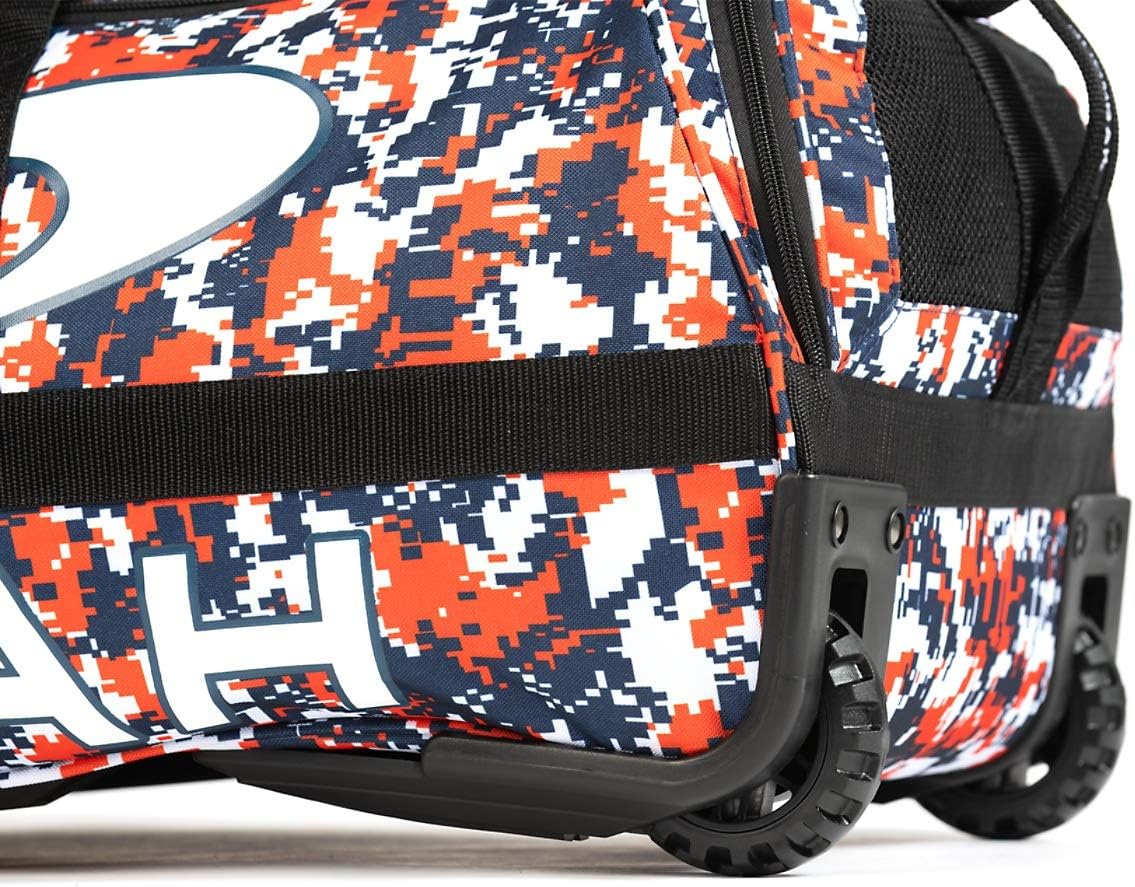 Boombah Brute Camo Rolling Baseball/Softball Bat Bag - 35" x 15" x 12-1/2" - Multiple Color Options - Holds 4 Bats and Room for Gear - Wheeled Bag
