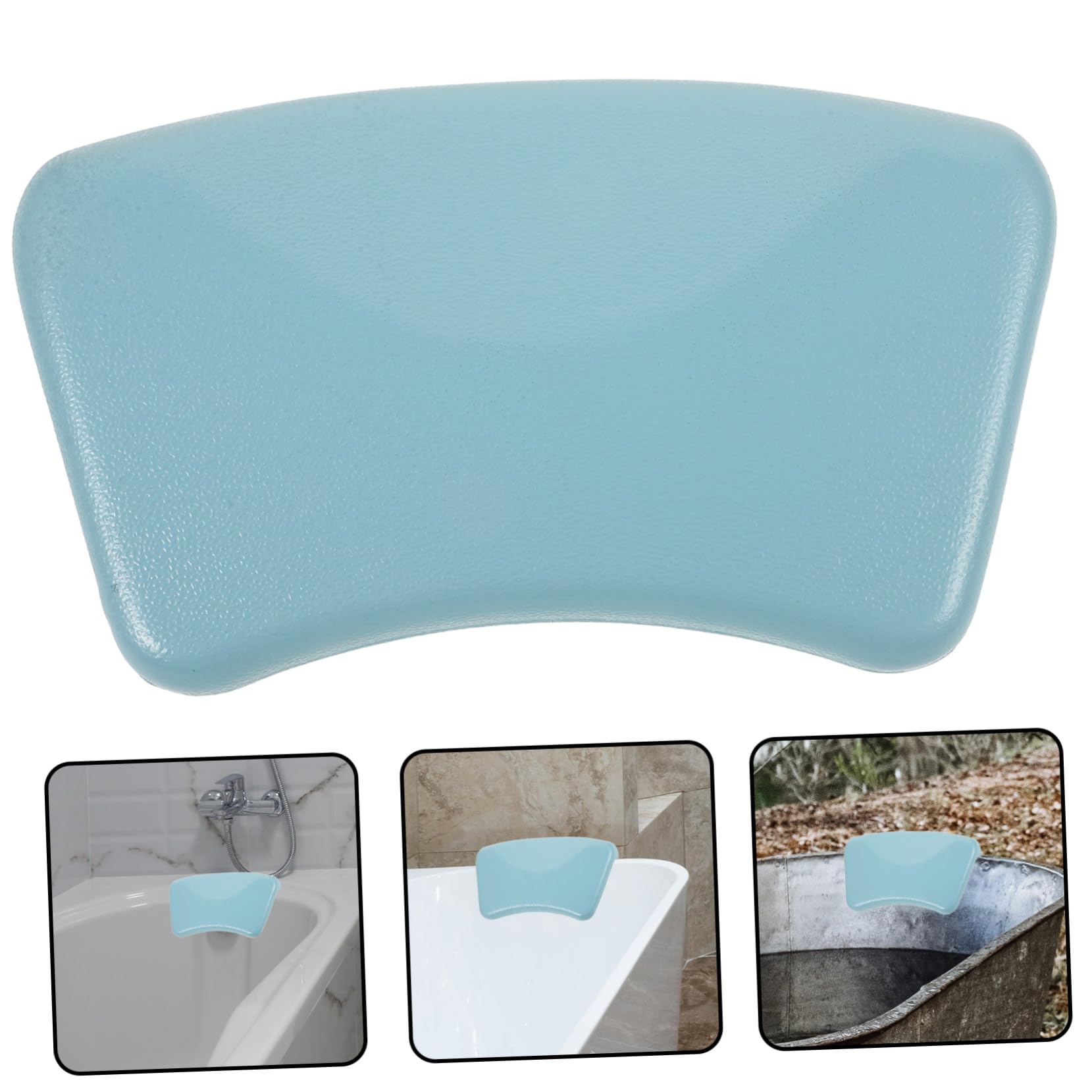 Almohada para Reposacabezas de Baño Ventosas, Soporte Cabeza y Cuello, PU, para SPA y Bañera, Cojín Ergonómico