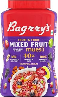 Bagrry's Fruit N Fibre Muesli, Mixed Fruit, 1000g