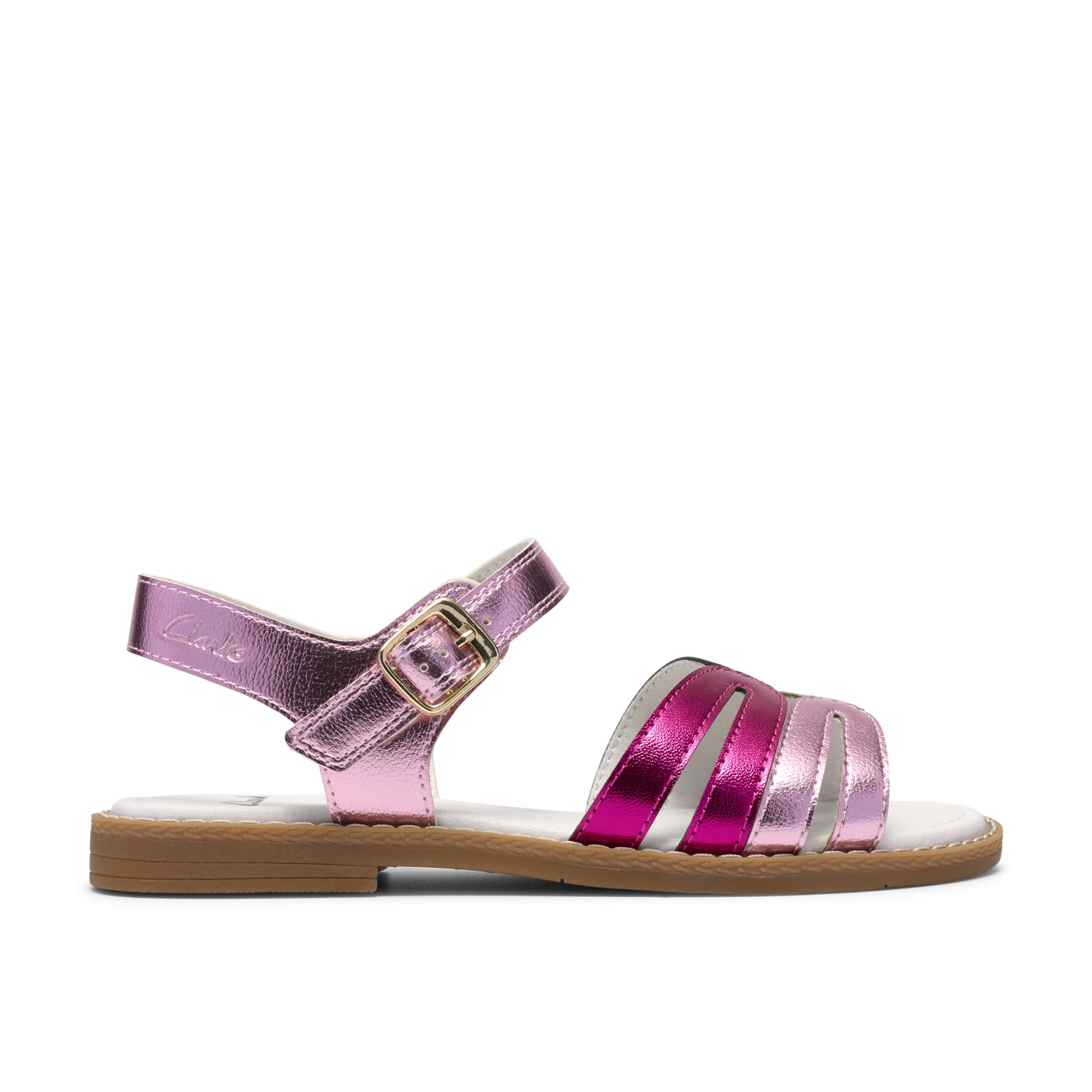 Clarks Junior Luana Metallic Sandal - Pink