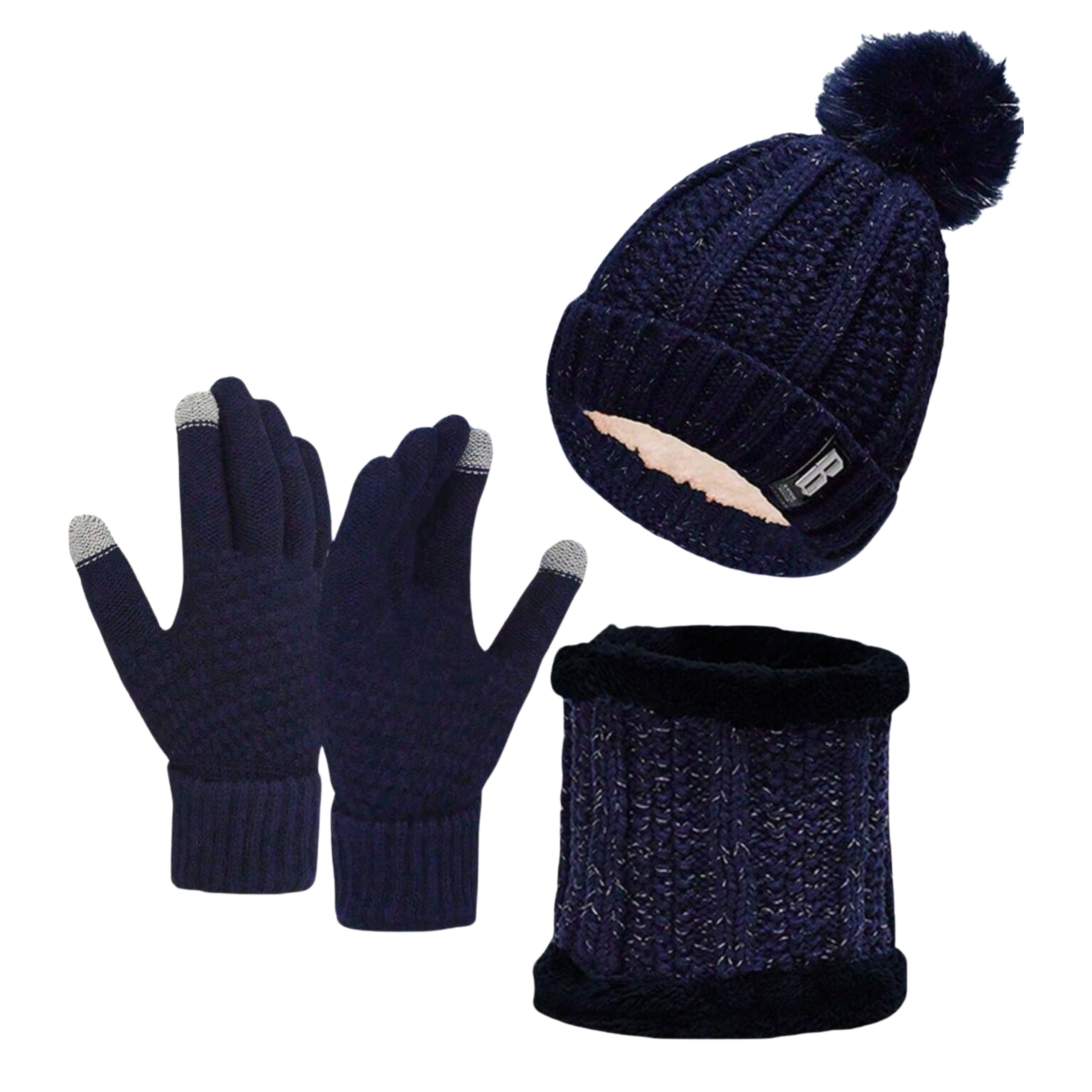 Tomorrow Winter Cap, Neck Warmer Scarf with Touch Gloves Set | Beanie Style | 3 Piece Set - Stay Warm and Stylish This Winter